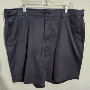 PGA TOUR Shorts Mens 42 Black Golf Performance Pleated Chino Casual Walking